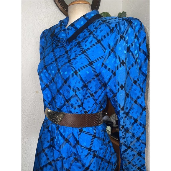 VINTAGE 80s/90s Maggie London 100% Silk 2 Pieces Skirt Set Women - Picture 5 of 12